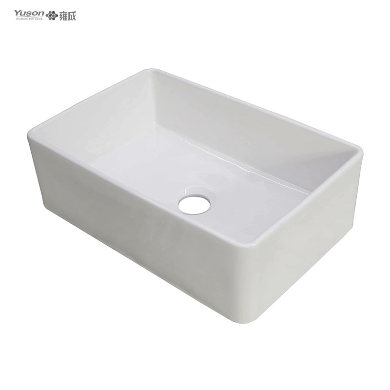 YS27101-3018 fabricant 30x18 pouces FFC Fine argile réfractaire chine tablier avant évier de cuisine simple bol majordome évier