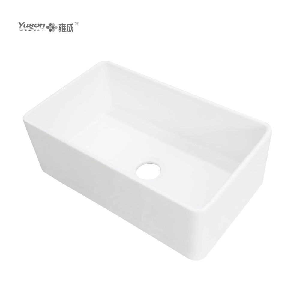 YS27101-3318 33x18 pouces, bol simple le plus vendu FFC, tablier de cuisine en argile réfractaire fine, évier de cuisine avant en argile réfractaire fine