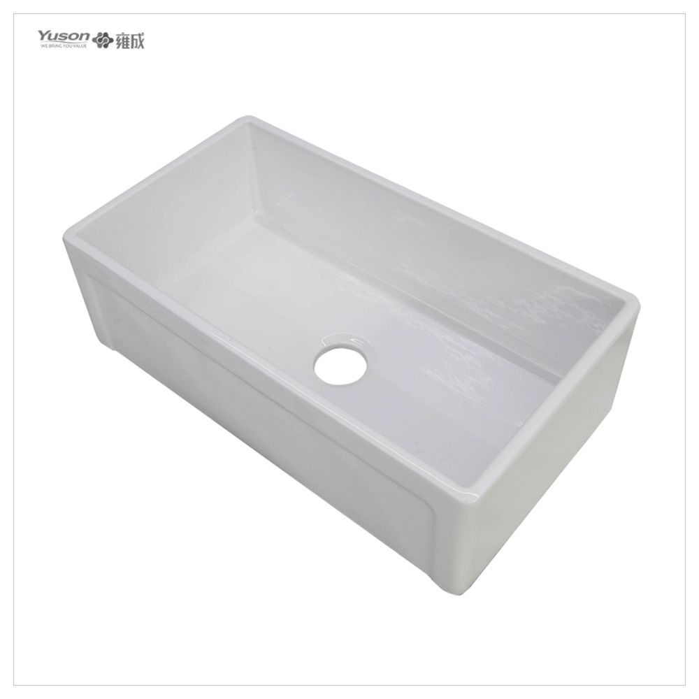 YS27102-3018 Fabricant 30x18 pouces FFC Fine Fireclay Chine Tablier avant évier de cuisine simple Ferme évier