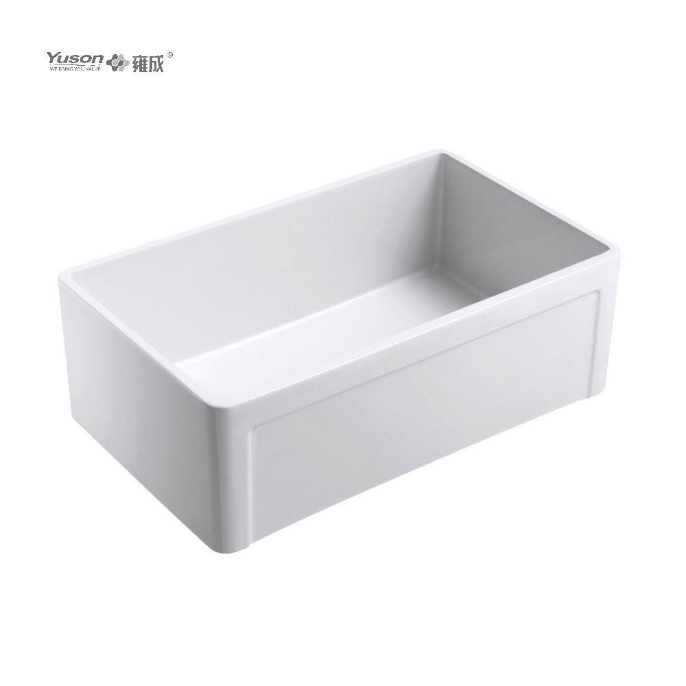 YS27102-3018 Fabricant 30x18 pouces FFC Fine Fireclay Chine Tablier avant évier de cuisine simple Ferme évier