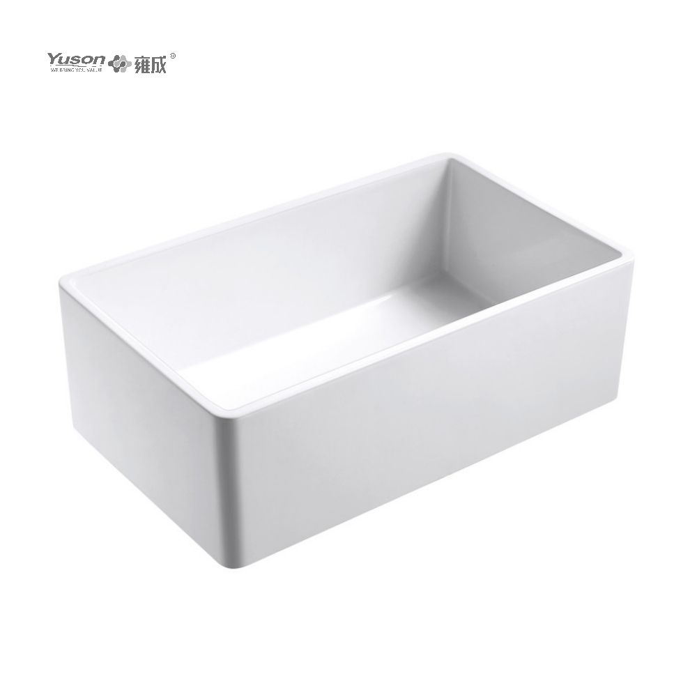 YS27102-3018 Fabricant 30x18 pouces FFC Fine Fireclay Chine Tablier avant évier de cuisine simple Ferme évier