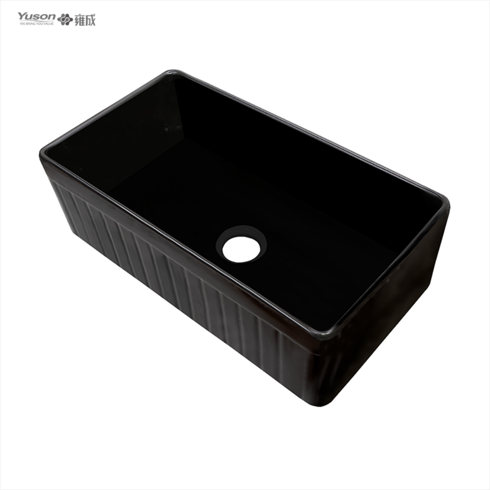 YS27104-3318 33x18 pouces, bol simple le plus vendu FFC, tablier de cuisine en argile réfractaire fine, évier de cuisine avant en argile réfractaire fine, évier de cuisine en porcelaine