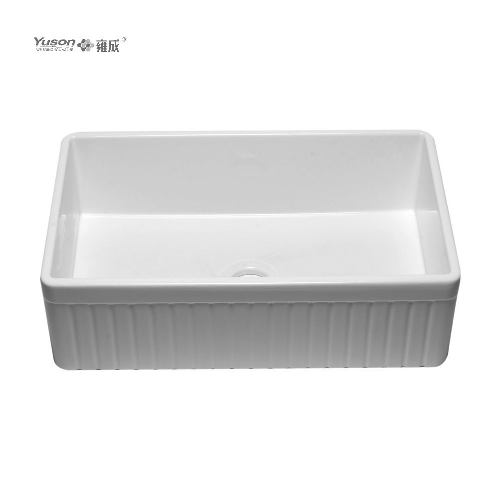 YS27104-3318 33x18 pouces, bol simple le plus vendu FFC, tablier de cuisine en argile réfractaire fine, évier de cuisine avant en argile réfractaire fine, évier de cuisine en porcelaine