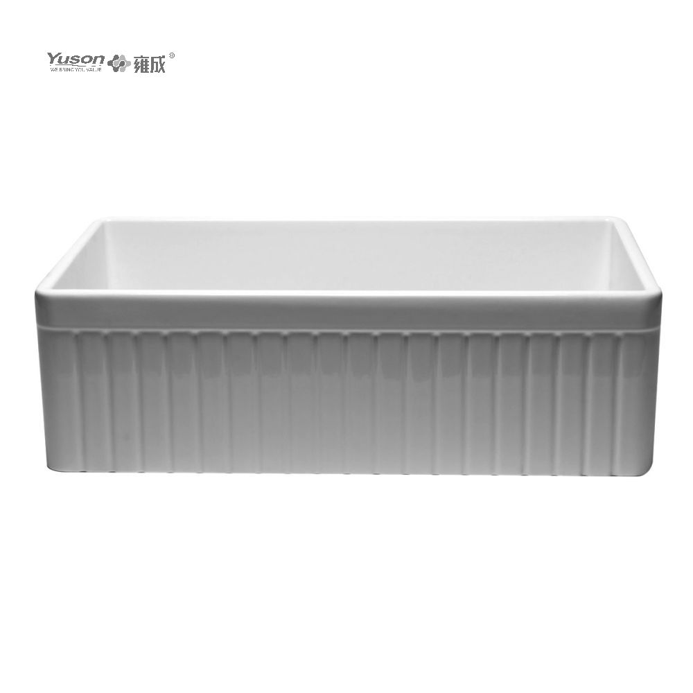 YS27104-3318 33x18 pouces, bol simple le plus vendu FFC, tablier de cuisine en argile réfractaire fine, évier de cuisine avant en argile réfractaire fine, évier de cuisine en porcelaine