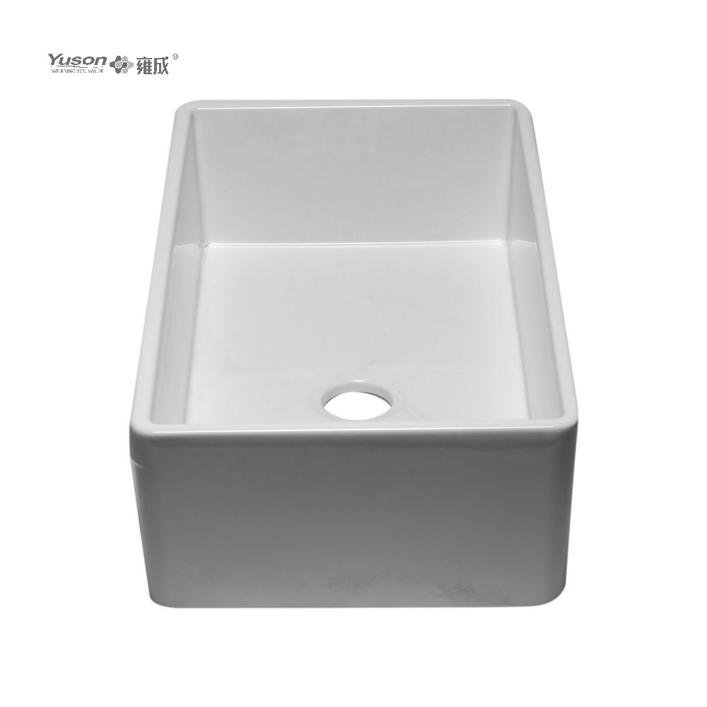 YS27104-3318 33x18 pouces, bol simple le plus vendu FFC, tablier de cuisine en argile réfractaire fine, évier de cuisine avant en argile réfractaire fine, évier de cuisine en porcelaine