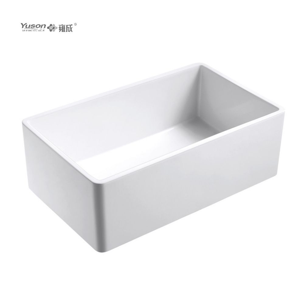 YS27104-3318 33x18 pouces, bol simple le plus vendu FFC, tablier de cuisine en argile réfractaire fine, évier de cuisine avant en argile réfractaire fine, évier de cuisine en porcelaine