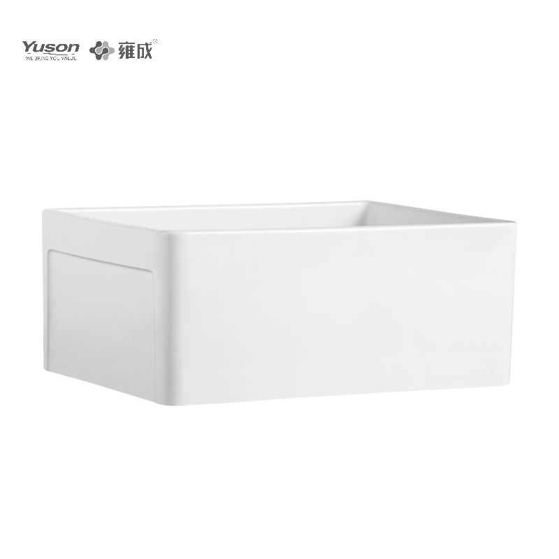 YS27110-2418 24x18 pouces fabricant VC tablier en porcelaine vitrifiée évier de cuisine avant bol simple grande taille de couleur blanche