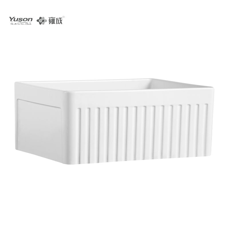 YS27110-2418 24x18 pouces fabricant VC tablier en porcelaine vitrifiée évier de cuisine avant bol simple grande taille de couleur blanche