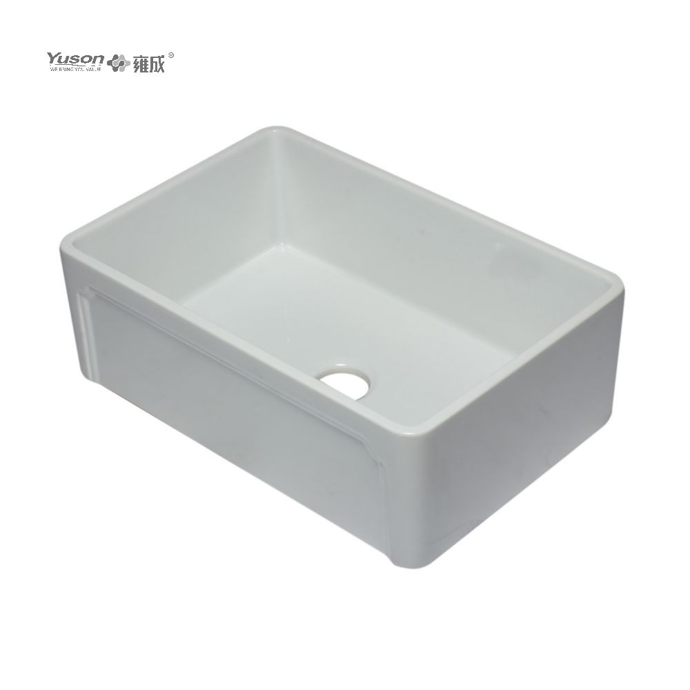 YS27102-3018 Fabricant 30x18 pouces FFC Fine Fireclay Chine Tablier avant évier de cuisine simple Ferme évier