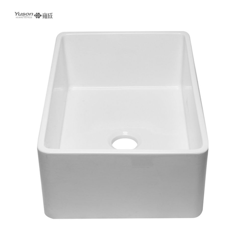 YS27102-3018 Fabricant 30x18 pouces FFC Fine Fireclay Chine Tablier avant évier de cuisine simple Ferme évier