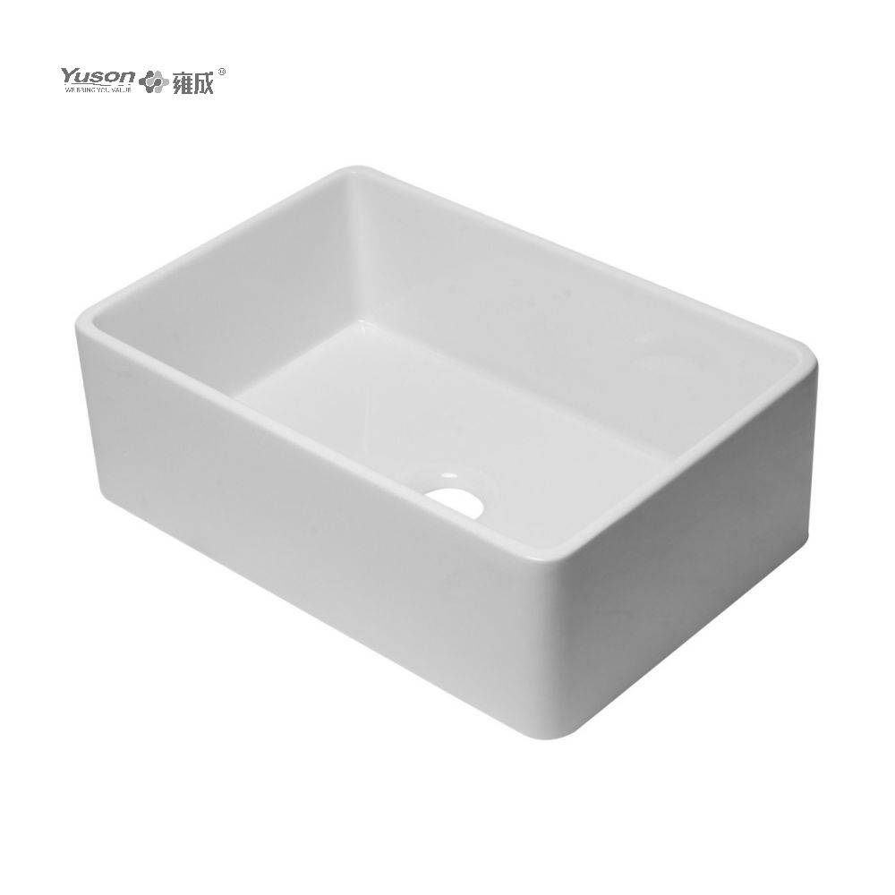 YS27102-3018 Fabricant 30x18 pouces FFC Fine Fireclay Chine Tablier avant évier de cuisine simple Ferme évier