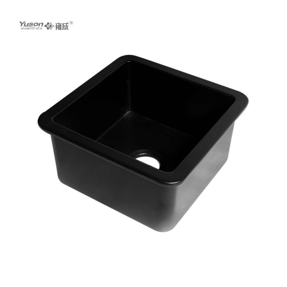 YS27106W-18S évier de cuisine avant à tablier en argile réfractaire fine FFC à bol simple carré de 18x18 pouces, évier de ferme, évier de salle de bains