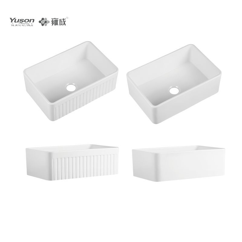 YS27111-3020 30x20 pouces le plus vendu bol simple VC tablier en porcelaine vitrifiée évier de cuisine avant pour décor de cuisine de ferme