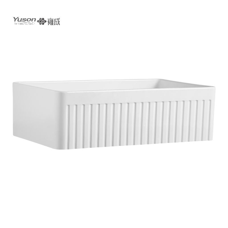 YS27111-3320 33x20 pouces en gros simple bol VC tablier en porcelaine vitreuse avant évier de cuisine pour décor d'évier de ferme