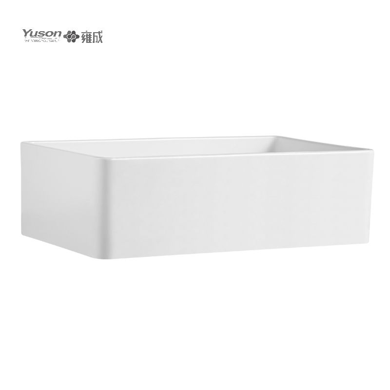 YS27111-3320 33x20 pouces en gros simple bol VC tablier en porcelaine vitreuse avant évier de cuisine pour décor d'évier de ferme