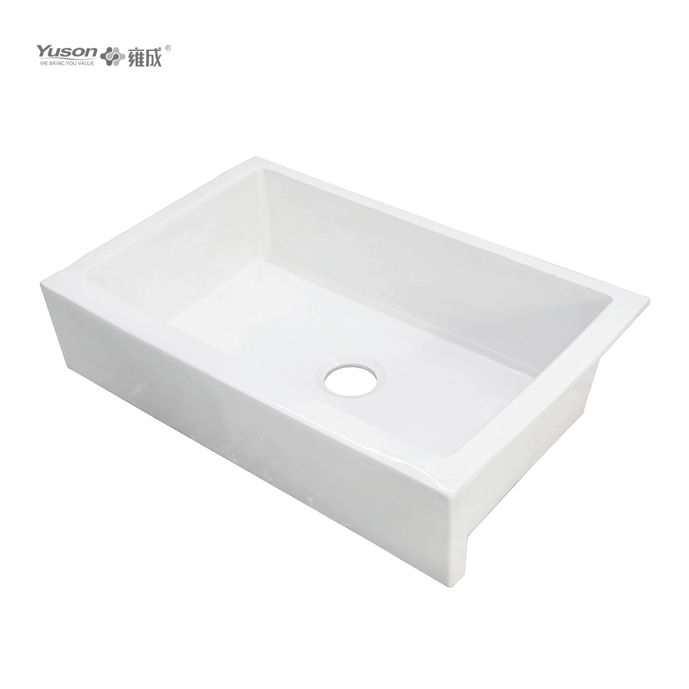 Évier de cuisine avant pour décor d'évier de ferme, bol simple FFC en argile réfractaire Fine, 34x22 pouces, vente en gros, YS27114-3422