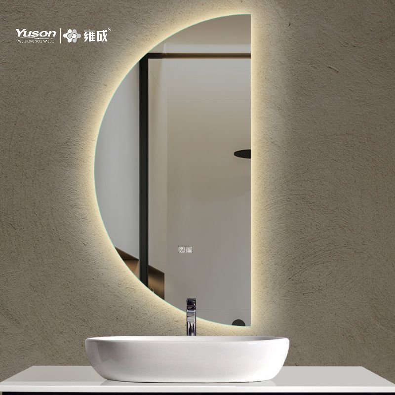 YS57014 Miroir de salle de bain en forme de lune, miroir LED, miroir lumineux, vente en gros