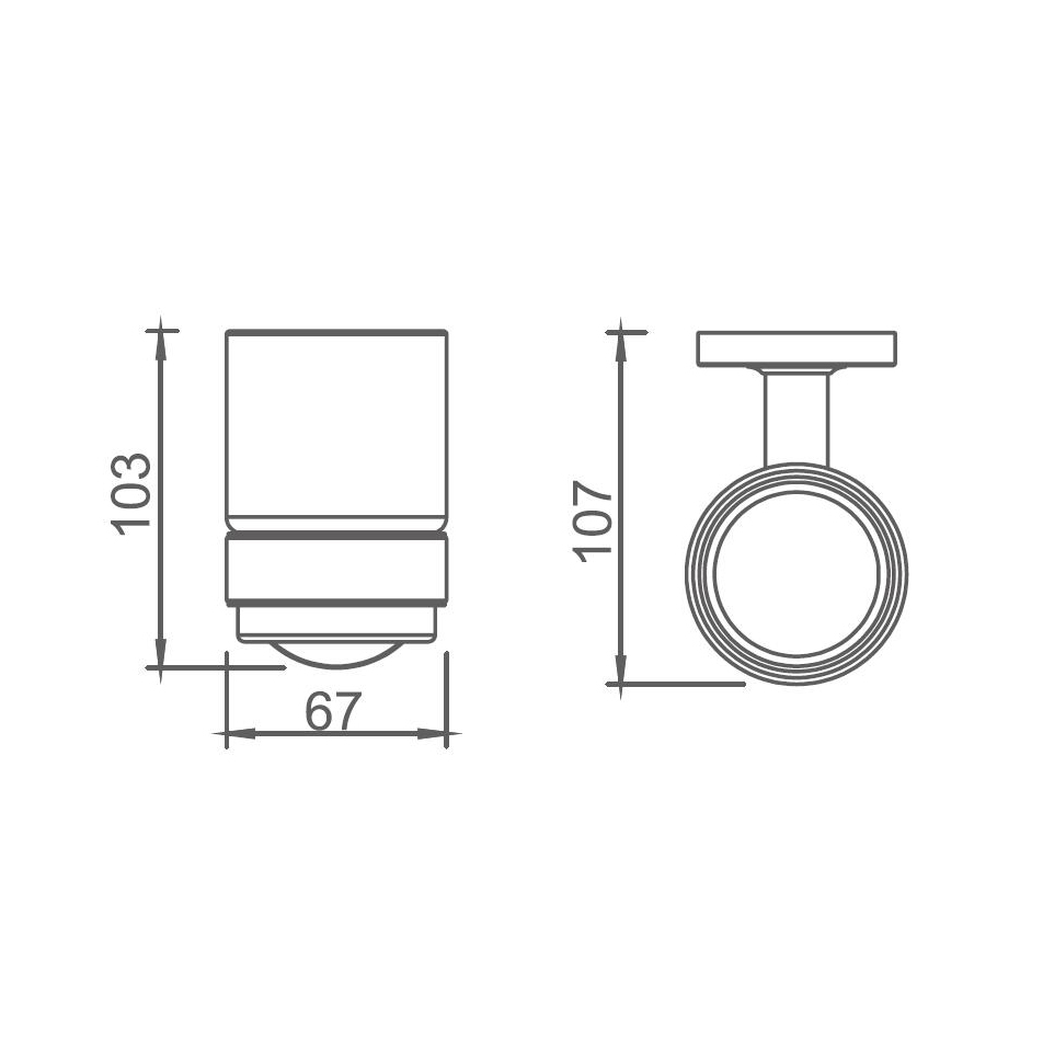 10284 support élégant de culbuteur en laiton d'accessoires de salle de bains avec la tasse en verre