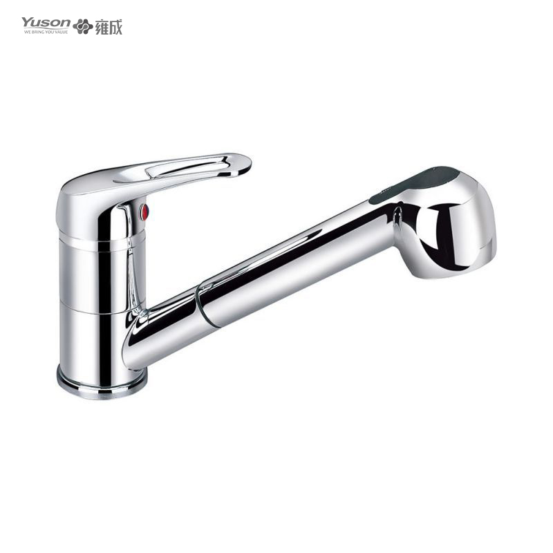 3131-5E	brass faucet single lever hot/cold water deck-mounted kitchen mixer, pull-out  sink mixer