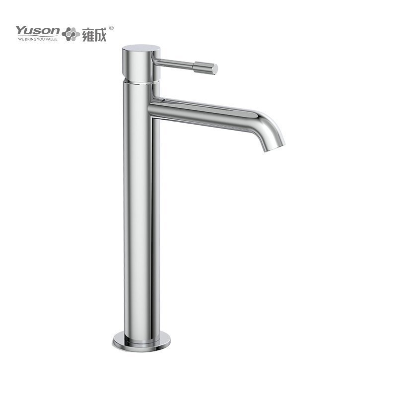 Robinet en acier inoxydable 3375S-31, mitigeur mural à levier unique pour eau chaude et froide, lavabo haut