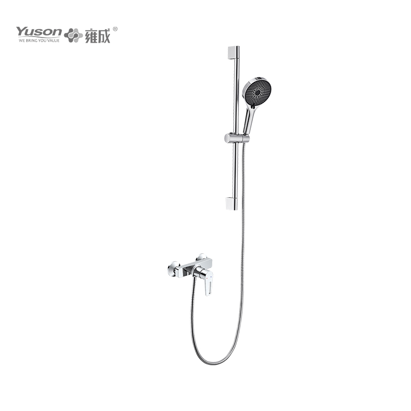 3327-20K2 Mitigeur de douche eau chaude et froide mural en laiton avec pomme de douche et barre coulissante