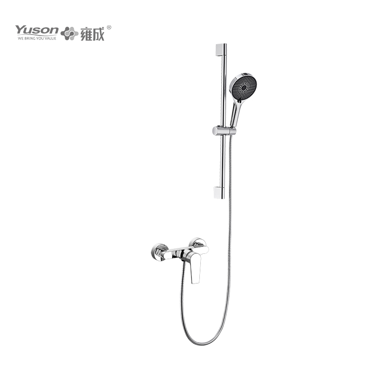 3397-20K2 Mitigeur de douche eau chaude et froide mural en laiton avec pomme de douche et barre coulissante