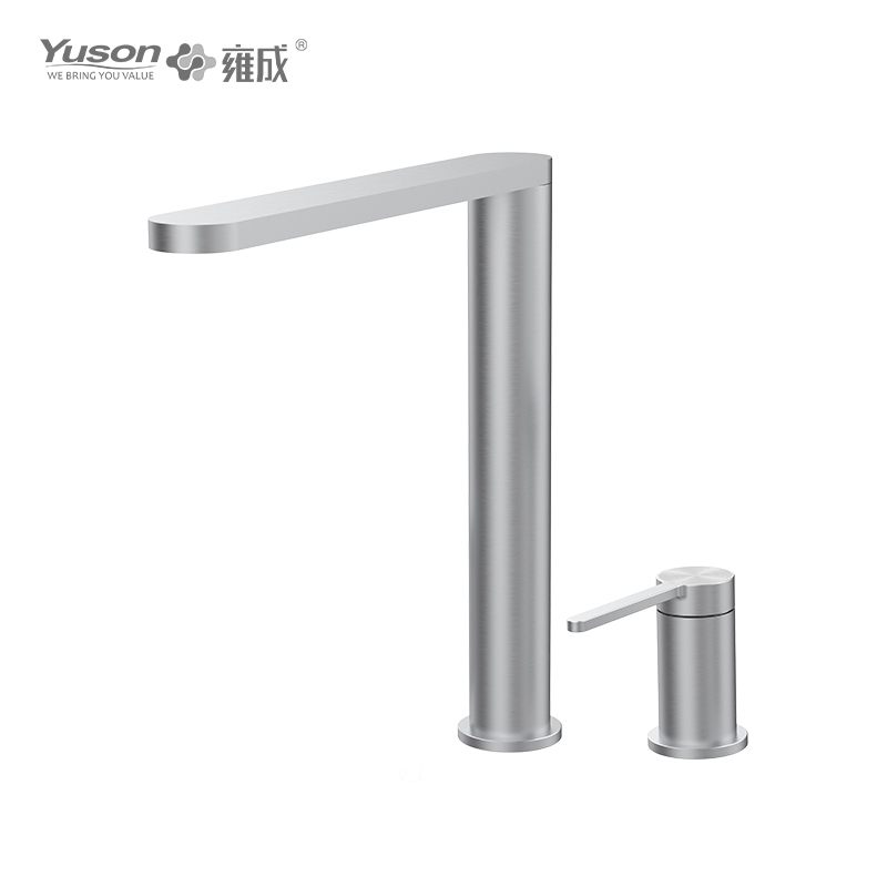3160-52 SS 316L robinet à levier unique mélangeur d'évier de cuisine d'eau chaude et froide monté sur le pont