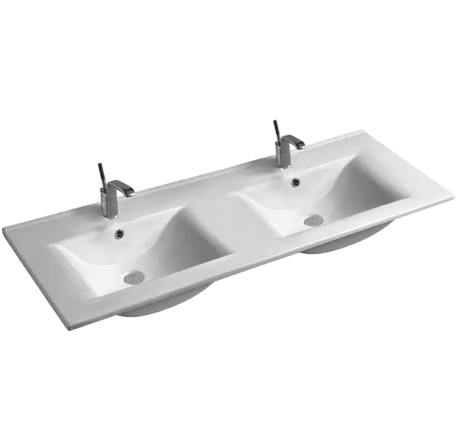 Ceramic double sink cabinet basin: a model of efficient space utilization and innovative design